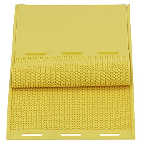 Luqeeg Bienenwachs-Blattform, Silikon-Bienenwachsform, 2-teilige Bienenwachs-Pressform DIY Bienenwachs-Grundlagenblätter, Pressform-Prägemaschine, Imkerei-Zubehör, Gelb von Luqeeg