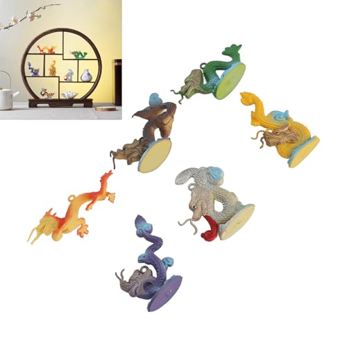 Luqeeg Drachenornamente, Realistisches Aussehen, 30-teiliges Simuliertes Drachenfiguren-DIY-Szenenmodell, Hergestellt aus Hochwertigem PVC-Material, Einzigartiges Heimdekorationszubehör von Luqeeg