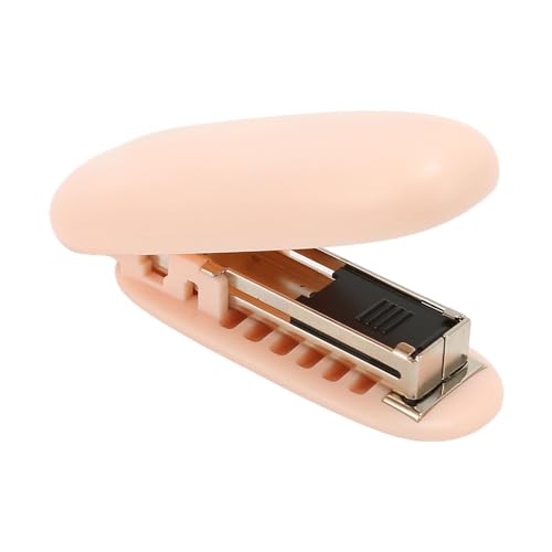 Luqeeg Tragbarer Hefter (4 Stück), 2–15 Blatt Kapazität Faltbar Kraftsparende Hebelkonstruktion Kompakter, Abgerundeter Mini Hefter Schreibtischzubehör Unterrichtsbedarf für Büro (PINK) von Luqeeg