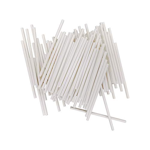 LURCH Cake Pop Stiele aus Papier, 100 Stück, 10 cm – Papierstiele für Cake Pops, Lollis, Eis & DIY-Bastel-Projekte, Weiß von Lurch