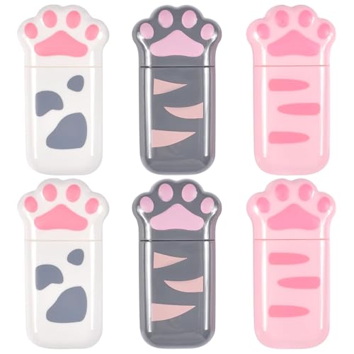 Lureshine 6 Stück Korrekturroller Mini,6m x 5mm Katzenpfoten-Korrekturband,kawaii schulsachen,Pocket Mouse Correction Tape für Studenten Büro Schule von Lureshine