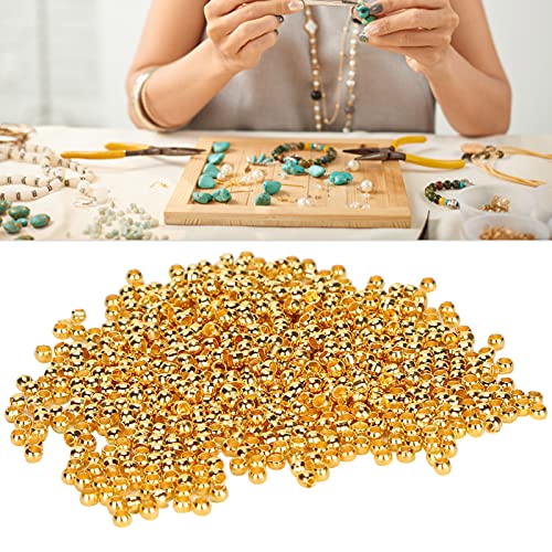 Luroze Crimp-Perlen, einfache Crimp-Endperlen für Handwerksliebhaber für die Herstellung von Schmuckarmbändern(Imitation Gold) von Luroze