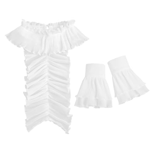 1 Satz Vintage Rüschenkragen und Abnehmbare Manschetten Set Elegantes Kostümzubehör für Hochzeiten und Partys Hochwertigem für Maximalen Komfort und Stil von Lurrose
