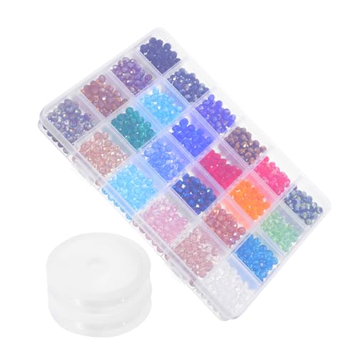 1 Schachtel Glasperlen Halskette Perlen Lose Perlen Halskettenhalterperlen Perlen zur Schmuckherstellung dekorative Perlen Spacer Perlen Kit zur Herstellung von Kristallarmbändern von Lurrose