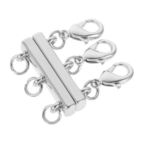 1 Stück Magnetverschluss für Halskette Silberner Spacer Clasp für Diy Schmuck Verbindungselement für Schichten zum Erstellen Armbändern von Lurrose