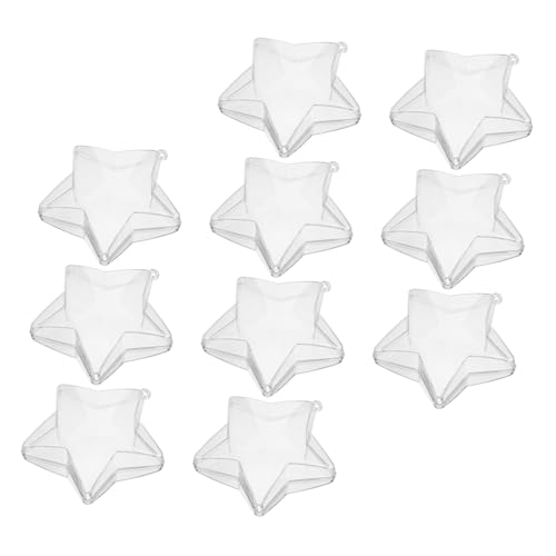 10Stücke Durchsichtige Kunststoff Stern Ornamente Befüllbare DIY Bastelkugeln für Hochzeiten Weihnachten und Partys Langlebige Dekorationsboxen mit Großem Fassungsvermögen von Lurrose