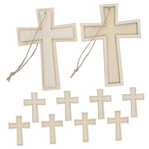 12 Stück Unlackierte Holz Kreuze für Diy Projekte Basteln und Dekoration Schule Kirche und Zuhause von Lurrose
