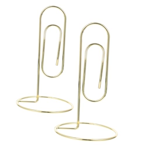2 Stück Goldene Metall Kartenhalter für Büro Platzkartenständer und Memo Clips Stilvolle Dokumentenhalter für Fotos Visitenkarten und Nachrichten von Lurrose