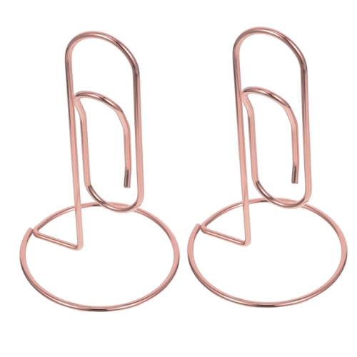 2 Stück Goldene Metall Kartenhalter mit Clip für Schreibtisch Memo Notizen Halter Menüklemme für Visitenkarten Notizen und Fotos Elegant und Multifunktional von Lurrose