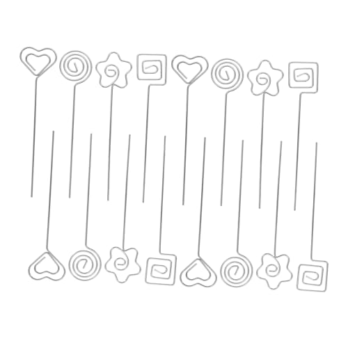 20 Stück Metallfoto Clips Floral Picks Tischkartenhalter für Hochzeiten Partys Geburtstage Runde Blumen und Herzform Elegante Deko für Kuchen und Memo Notizen von Lurrose