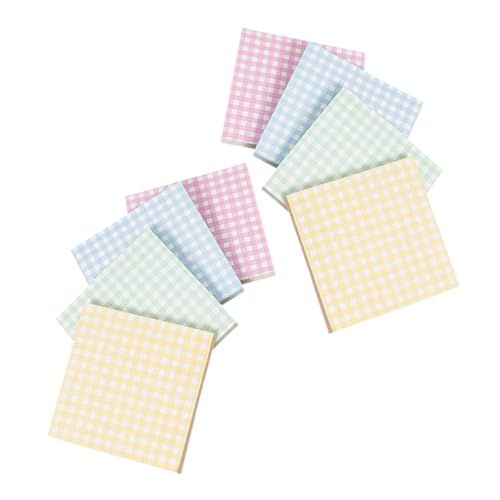 8 Stück Haftnotizen Quadratgitter Abreißbare Notizblöcke für Schule Büro und Meetings Niedliche Sticker Pads für Lehrer und Hohe Klebkraft Stilvolles Design von Lurrose