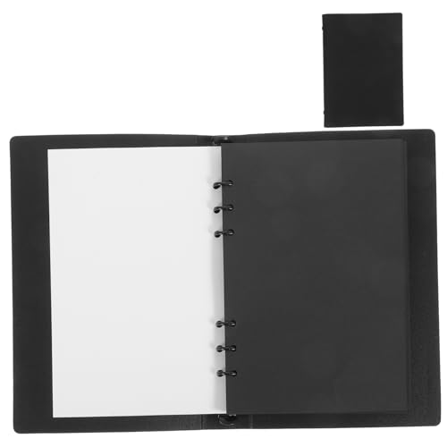 Lurrose 1 Loseblatt-Notizbuch Spiralblock leer leeres spiralblock spiral notizbuch kleiner Spulennotizblock Notizbuch mit losen Blättern notizen liefert Notizblock lernen Papier Black von Lurrose