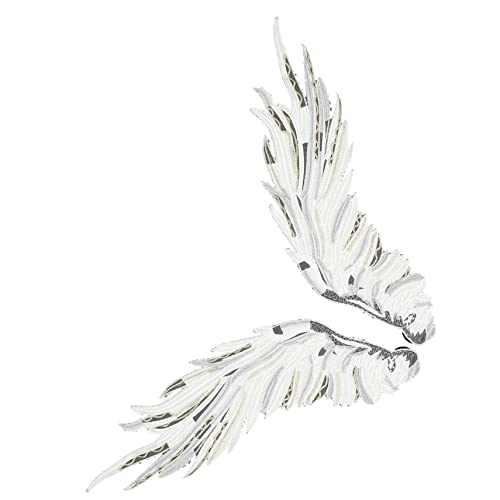 Lurrose 1 Paar Bestickte Engelsflügel Bügeleisen Diy -kleidungsstück Exquisite Spitzenapplikationen Eleganter Flügelaufnäher Kleideraufnäher Dekorative Spitzenapplikationen Polyestergarn von Lurrose