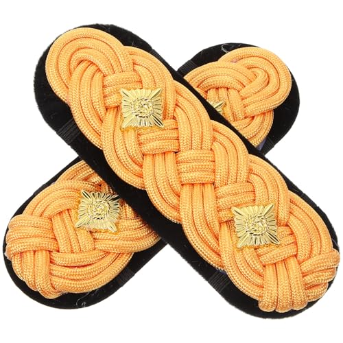 Lurrose 1 Paar Goldene Schulterklappen Dekorative Schulterepauletten für Stilvolle und Langlebige Schulterabzeichen für Formelle Anlässe für DIY Projekte und Bühnenoutfits von Lurrose
