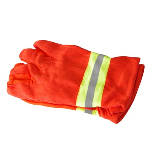 Lurrose 1 Paar Handschuhe Arbeiten im Freien Thermal- Beständig Feuerwehrmann Mechaniker Arbeitshandschuh Reflektierende Handprotektoren Outdoor-Handschuh Baumwollgarn von Lurrose
