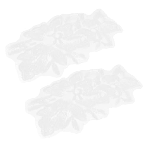 Lurrose 1 Paar Kleidungsflicken Flicken für Bekleidung Kleiderflicken für Löcher dekorative gestickte Applikation Applikationen empfindlich Stoffblumen Flecken Blumenbeete Plastik Silver von Lurrose