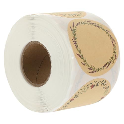 Lurrose 1 Rolle Blumenetikettenaufkleber Farbig Deko Geschenktüten Aufkleber Für Urlaubsumschläge -siegelaufkleber Aus Papier Siegelaufkleber Für Verpackungen Kraftpapier von Lurrose