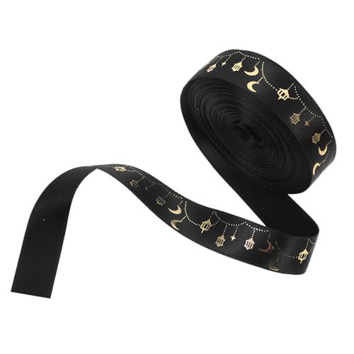 Lurrose 1 Rolle Bogenband Geschenkband Dekorative Bänder ramadan Dekorative Schleifen Party Dekoration Paketband muslimisches Partyband Band für Bogenbau Polyester Black von Lurrose