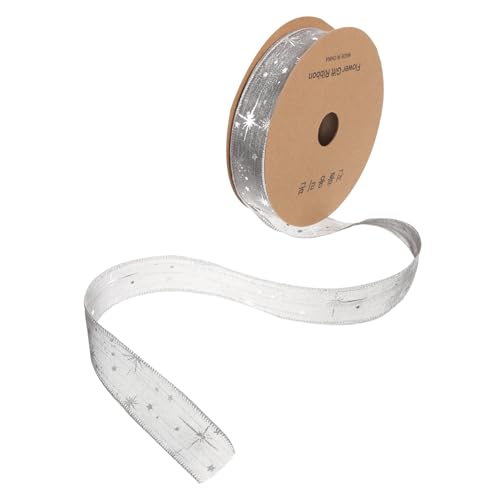 Lurrose 1 Rolle Farbiges Blumenband Metallisch Glänzend Transparent Chiffonband Dekoration Basteln Seide Klar Und Blumenstrauß Verpackungsband Blumenstraußband DIY Zubehör von Lurrose
