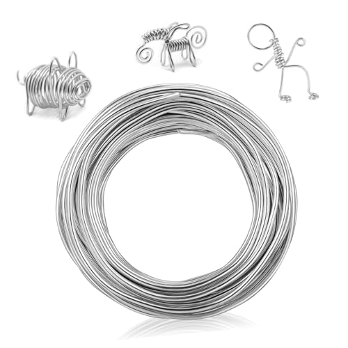 Lurrose 1 Rolle Flexibler Aluminiumdraht für Bastelarbeiten Biegsamer Modellierdraht für DIY Projekte Wreath Making Kunstskulpturen Leicht Langlebig für Kreative Designs von Lurrose