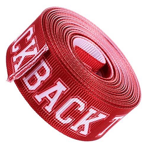 Lurrose 1 Rolle Gurtband für den Schulanfang Blumen Wickelband Ornamente Zurück zu den Schulbändern dekoratives Band Schule ribbon bandfeile Geschenkband zurück zum Schulband Polyester rot von Lurrose