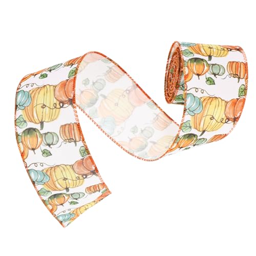 Lurrose 1 Rolle Kürbisband Thanksgiving-Handwerk Kürbis-Ripsband Dekoration Schleife fallen Basteln geschenkverpackung geschenkband Bänder mit Kürbismuster Zartes Erntedankfest-Band Stoff Lurrose 1 Rolle Kürbisband Thanksgiving-Handwerk Kürbis-Ripsband Dekoration Schleife fallen Basteln geschenkverpackung geschenkband Bänder mit Kürbismuster Zartes Erntedankfest-Band Stoff von Lurrose