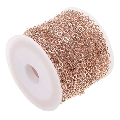 Lurrose 1 Rolle Kupferkette für DIY Schmuckherstellung Langlebig und Farbecht für Armbänder und Dekoration von Kleidung und Taschen Roségold von Lurrose