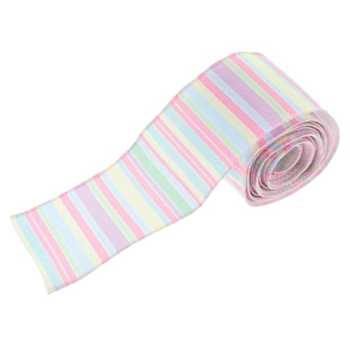 Lurrose 1 Rolle Pastell Geschenkband mit Drahtkante Multifunktionales Dekorationsband für Blumensträuße und Kuchen Breit für Feste und DIY Projekte von Lurrose
