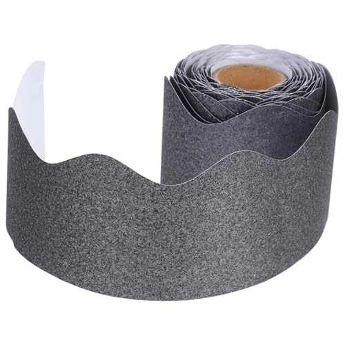 Lurrose 1 Rolle Tafel-rand-aufkleber Festival-accessoires Klassenzimmer-tafelrand Tafeldekorationen Abnehmbare Bordüre Grenzausstattung Abnehmbarer Pinnwandrand Pinnwand- Grey Papier von Lurrose