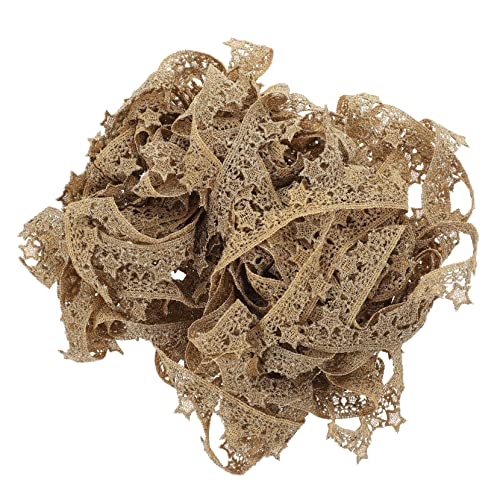 Lurrose 1 Rolle Wasserlösliche Stickereispitze Quaste Spitzenbesatzband Plissiertes Spitzenband Kleid Paillettenstickerei Spitzenbänder Besatz Spitzenband Baumwollschal von Lurrose