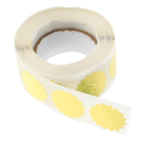 Lurrose 1 Rolle scrapbooking sticker scrapbook stickers Versiegelungsaufkleber für Umschläge Etiketten reflektierend Bausatz Weg Kreis Brief Zubehör Siegelaufkleber für Verpackungen Golden von Lurrose
