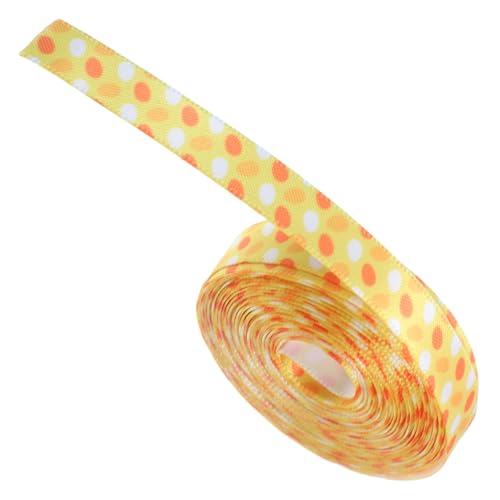 Lurrose 1 Rolle verpackung Band seidenband ribbon basteln für ostern schienbeinschoner tape Party Rosa frühlingsdeko Geschenkbänder zu Ostern Musterbänder Polyester Yellow von Lurrose