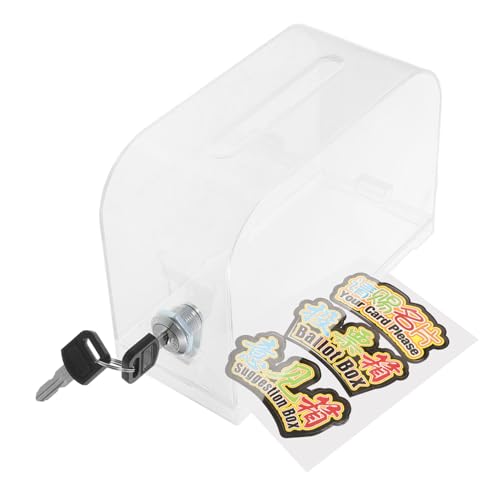 Lurrose 1 Satz Acryl Spendenbox mit Schlitz Transparente Namenskarte Spenderbox für Geldgeschenke Vorschläge Visitenkarten Vielseitig Einsetzbar Leicht zu Reinigen Großem Fassungsvermögen von Lurrose