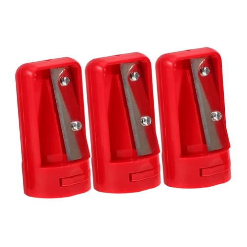 Lurrose 1 Satz Bleistiftspitzer Briefpapier Kind Doppelt Scharf Tischler Mechanische Stifte Groß Schreibwaren Handgehaltener Bleistiftschärfer Vintage Bleistiftspitzer Plastik Rot 3 Stück von Lurrose