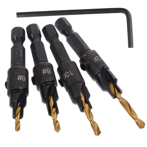 Lurrose 1 Satz Bohrset konische Bohrer Zubehör Protokoll Bohren Loch Bausatz holzbearbeitung holzbohrer metall bohrer Splitterbohrer Holzspalter-Bohrer Titanbeschichteter Stahl Golden Lurrose 1 Satz Bohrset konische Bohrer Zubehör Protokoll Bohren Loch Bausatz holzbearbeitung holzbohrer metall bohrer Splitterbohrer Holzspalter-Bohrer Titanbeschichteter Stahl Golden von Lurrose
