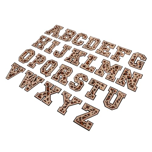 Lurrose 1 Satz Buchstaben-patch Stickerei Kleidung Dekoration Textilzubehör Flicken Für Bekleidung Buchstaben Aufbügeln Buchstaben Für Stoff Aufbügeln Flanell Light Brown 26 Stück von Lurrose