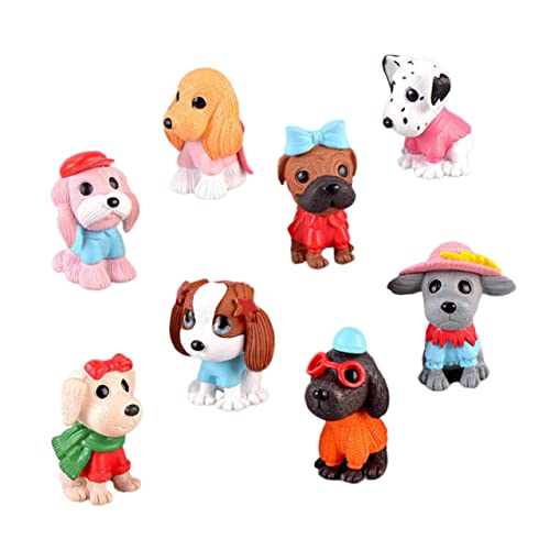 Lurrose 1 Satz Cartoon Hund Ornamente Dekoration Kuchen Topper Kuchen Geburtstag Kuchen Schmuck Cartoon Kuchen Schmuck Kuchen Ornament Figur Harz 8 Stück von Lurrose