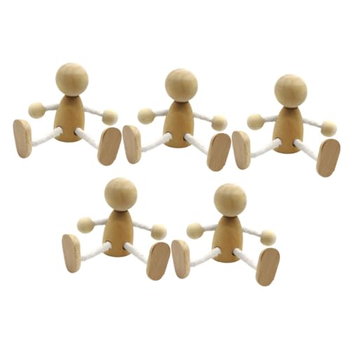 Lurrose 1 Satz Dekorative Puppe Anbindung Unvollendet Für Puppenmodell Aus Holz DIY Holzpuppe Kinderspielzeug Holzpuppen Dekorative Holzpuppen DIY-Graffiti-Puppen Hölzern 6 Stück von Lurrose