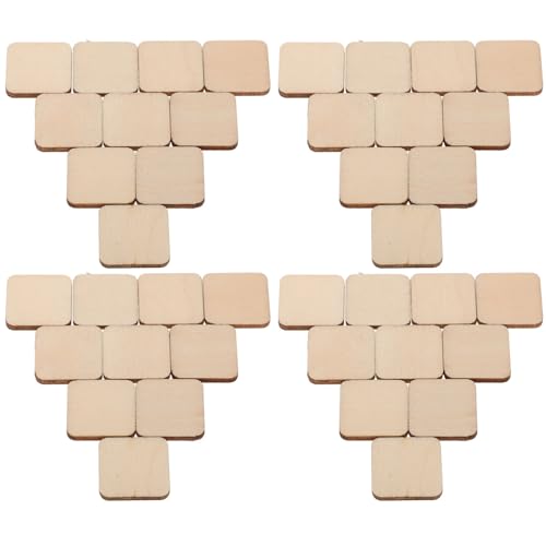 Lurrose 1 Satz Diy Holzplatten Quadratisch Unbehandelt Bastelmaterial Für Dekorationen Malen Und Kreative Projekte Hochwertigem Pappelholz 100 Stück von Lurrose