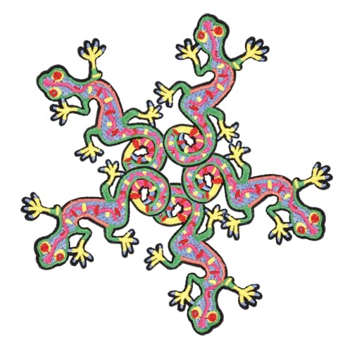 Lurrose 1 Satz Diy Kleidung Versorgung Nâhzubehör Patch Für Cartoon-kleidungsapplikation Abzeichen Annähen Chamäleonpflaster Kleideraufnäher Diy-aufnäher Zum Aufnähen Flecken Stoff 5 Stück von Lurrose