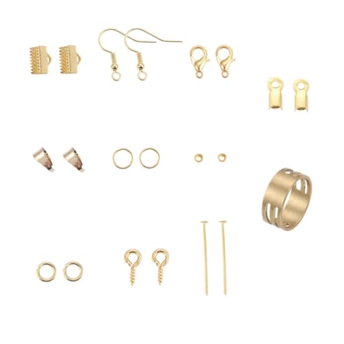 Lurrose 1 Satz Diy Ohrringe Set für Frauen Metall Ohrschmuck Materialien und Werkzeuge mit Zubehör für Herstellung und Reparatur von Ohrringen Goldfarben von Lurrose