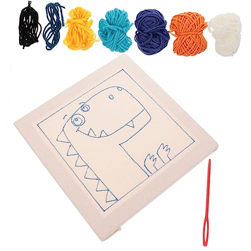 Lurrose 1 Satz Diy Stickerei mit Dinosaurier Muster Handgefertigte Materialien für Anfänger Zubehör und Werkzeuge für Kreative Bastelprojekte Ohne Stanznadel und Stativ für Diy von Lurrose