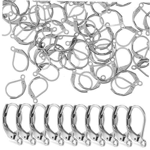 Lurrose 1 Satz Drop-ohrring-haken Schmuck Making Kit Schmuckzubehör Perlen Für Schmuckhersteller Ohrhaken Aus Edelstahl Ohrhaken Zum Selbermachen Rostfreier Stahl 100 Stück von Lurrose