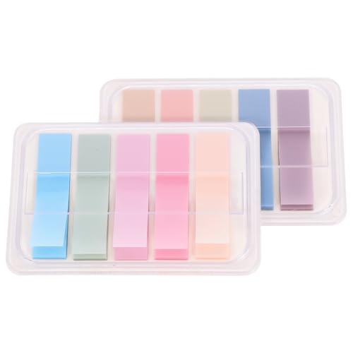 Lurrose 1 Satz Farbige Haftstreifen Boxen Mit Sticky Index Tabs Tragbare Lese Und Markierungsstreifen Halbtransparente Pet Notizen Farben Pinke Kastanie Für Effektives Lernen Und 4boxen von Lurrose