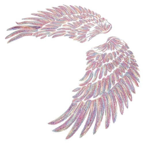 Lurrose 1 Satz Flügel Bestickter Aufnäher Engelsflügel Kostüm Miniflügel Party Cosplay Gold Abc Wickeltasche Packetbandrollen Handwerkliche Applikation Tuch-patch- Stickgarn 2 Stück von Lurrose