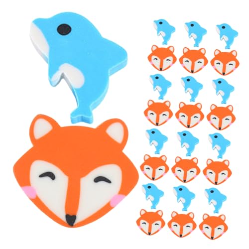 Lurrose 1 Satz Fox Delphin Eraser Mini -tierrotler Fuchs-radiergummi Tier Radiergummis Masse Süße Schulsachen Tier-radiergummi Tier Radiergummis Für von Lurrose