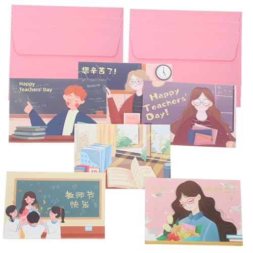 Lurrose 1 Satz Geburtstagskarte Tageskarten Für Lehrer Grußkarten Zum Lehrertag Shop-zubehör Geschenkverpackungskarten Nachrichtenkarten Danke Zubehör Geschenkkarten Papier von Lurrose