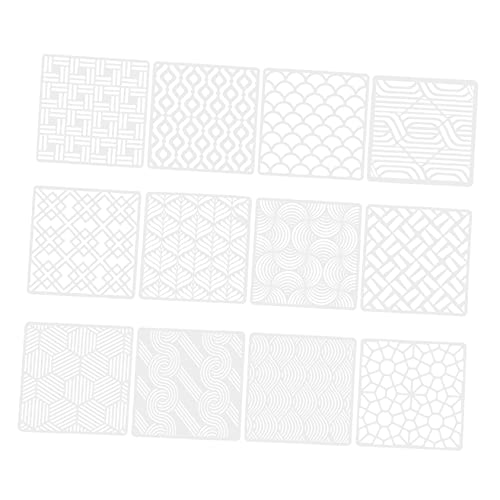 Lurrose 1 Satz Geometrische Vorlage Geometrie Vorlagen Wand Wiederverwendbar Schablonen Zum Zeichnen Dekorative Schablonen Malvorlage Malschablonen Plastik Weiß 12 Stück von Lurrose
