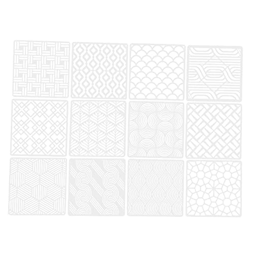 Lurrose 1 Satz Geometrische Vorlage Wiederverwendbare Schablonen Zum Malen Geometrie-zeichnungsschablonen Diy Bastel-malvorlage Malschablonen Für Wände Plastik 12 Stück von Lurrose