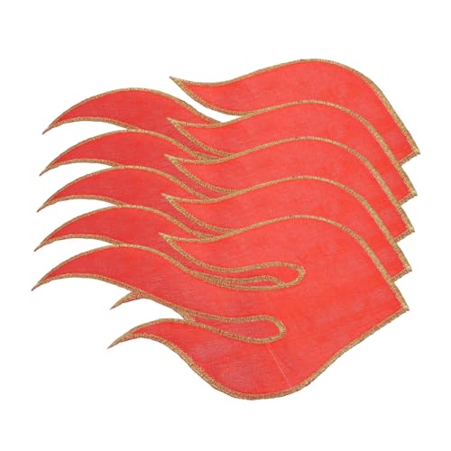 Lurrose 1 Satz Gestickte Aufnäher An Flicken Für Bekleidung Aufnäher Nähen Bestickt Firest Patches Aufnäher Bügeln Auf Flecken Für Kleidung Kleiderflicken Aufbügeln Stickgarn Rot 5 Stück von Lurrose